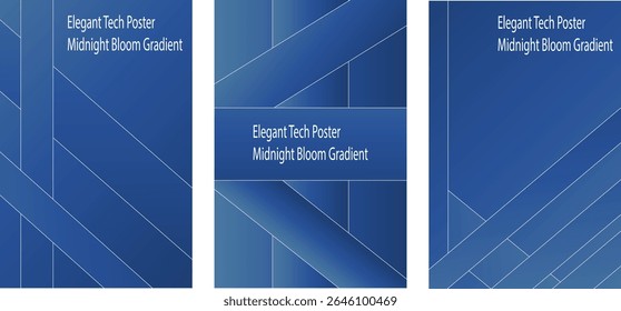 Collection Of Elegant Tech Poster with Midnight Bloom Gradient – Dark Abstract Background for Business and Luxury Design