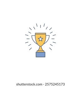 A collection of elegant trophy icons, symbolizing success and recognition, ideal for award apps, gaming achievements, sports branding, and competitions