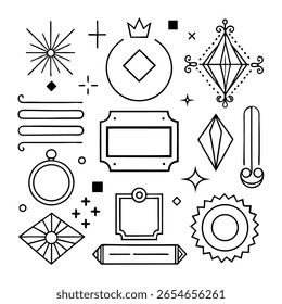 Una colección de elegantes Elementos de línea vintage, adornos retro, marcos clásicos y bordes decorativos perfectos para Anuncios, carteles, emblemas, etiquetas y proyectos de diseño con estilo.