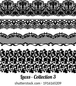 Collection Elegant Vintage Style Fabric Embroidered Stock Vector ...