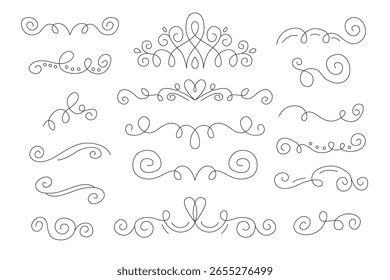 Collection of elegant wedding decoration elements