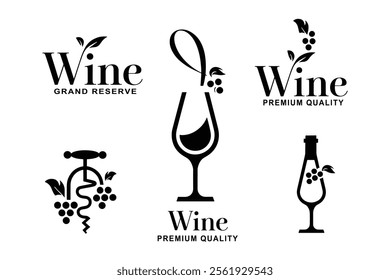 Collection Of Elegant Wine Themed Logo