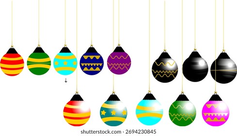 Una colección de elegantes bolas de Navidad