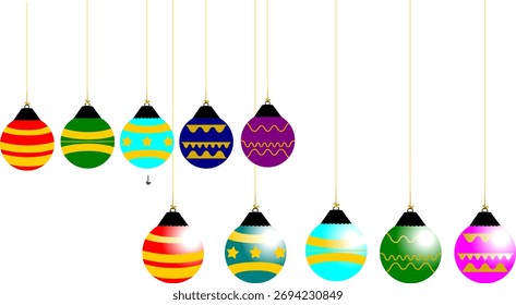 uma coleção de elegantes bolas de natal