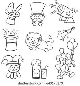 Collection element circus of doodles
