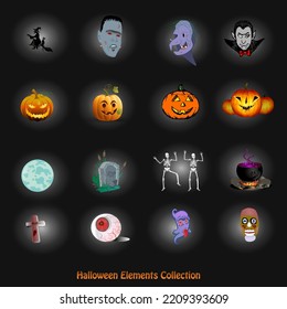Collection of elements for halloween