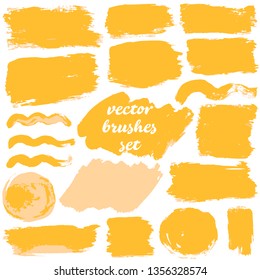 Collection elements. Large set of two-color strokes and lines. Vector illustration. Isolated. Sunny colors