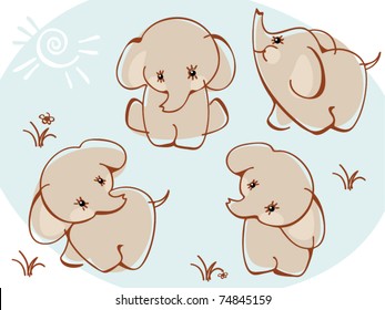 collection elephants. Similar to portfolio