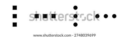 Collection of ellipsis icons in horizontal and vertical orientations, representing more options.