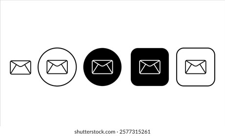 Collection of email envelope icons. Symbols of email. Email message icon

