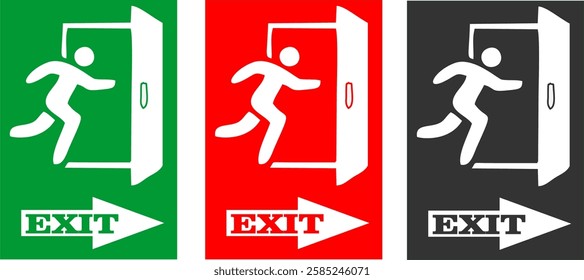 Collection Emergency fire exit sign, Emergency exit, Emergency Exit sign board, Green and red emergency exit sign, Fire sign