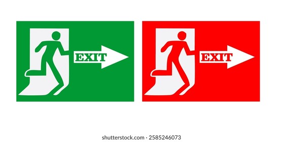 Collection Emergency fire exit sign, Emergency exit, Emergency Exit sign board, Green and red emergency exit sign, Fire sign