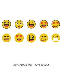 collection emoticon design vector premium 