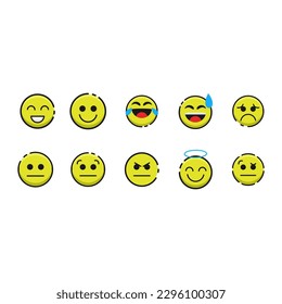 collection emoticon design vector premium 