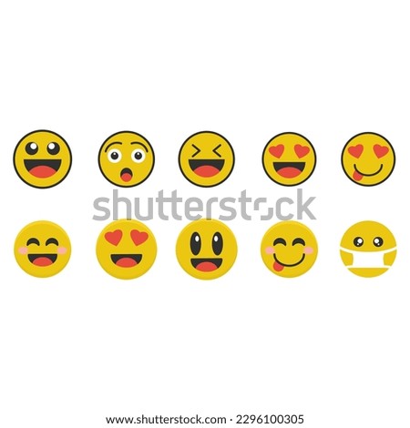 collection emoticon design vector premium 