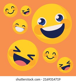 diseño de caras felices de emoticonos de colección