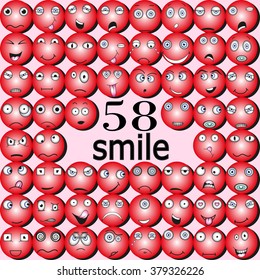 Collection of emoticons in the square and the circle, vector EPS