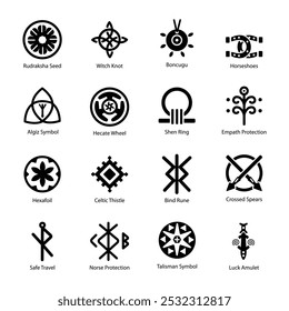 Collection of Empath Symbols Glyph Icons