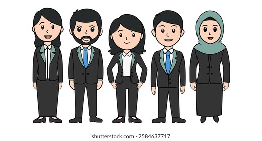 collection of employee characters in vector form