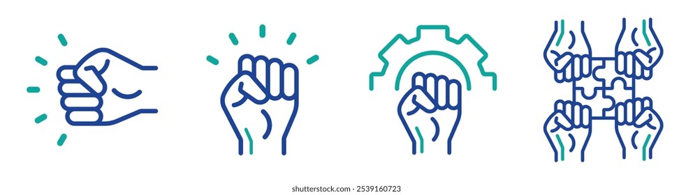  collection of empowerment concept editable stroke outline icon isolated on white background flat vector illustration.