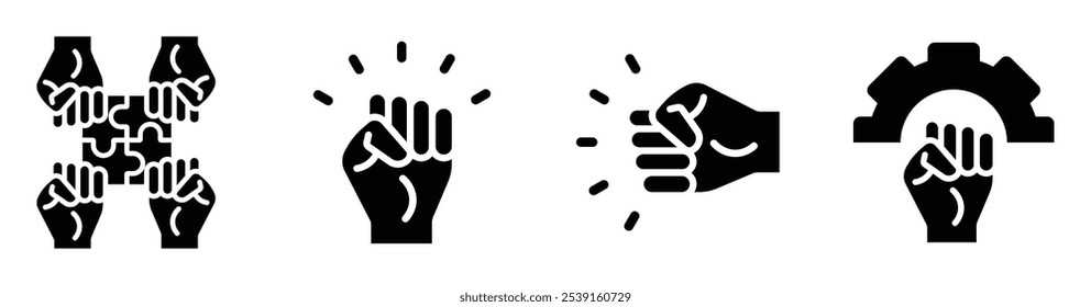  collection of empowerment concept editable stroke outline icon isolated on white background flat vector illustration.