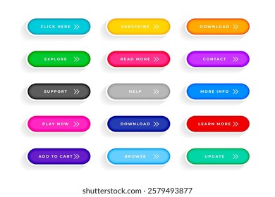 collection of empty application button element sign design vector