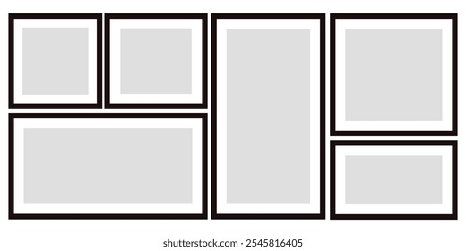  collection of empty black frames