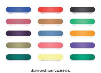 Collection of Empty Buttons with Place for Your Text. Sticker