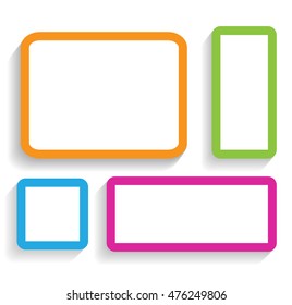 collection of empty colorful frames