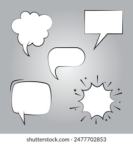 Collection of empty comic speech bubbles. set of speech bubbles. hand drawn retro cartoon box. pop art style. vector illustration