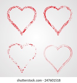 Collection of Empty Grunge Hearts. 