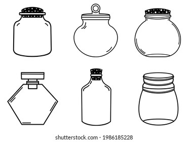 Collection Empty Jars Lids Isolated Vector Stock Vector (Royalty Free ...