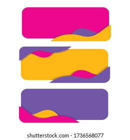 Collection of empty paper cut banners template for website and app