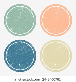 collection of empty round shape element design vector 