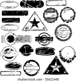 Collection of empty rubber stamps for your text. See other rubber stamp collections in my portfolio.