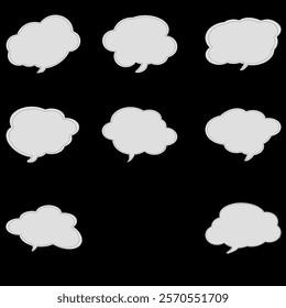Collection of Empty Speech Bubbles
