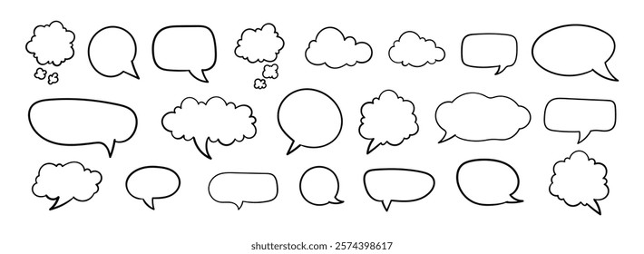 Collection of empty speech bubbles