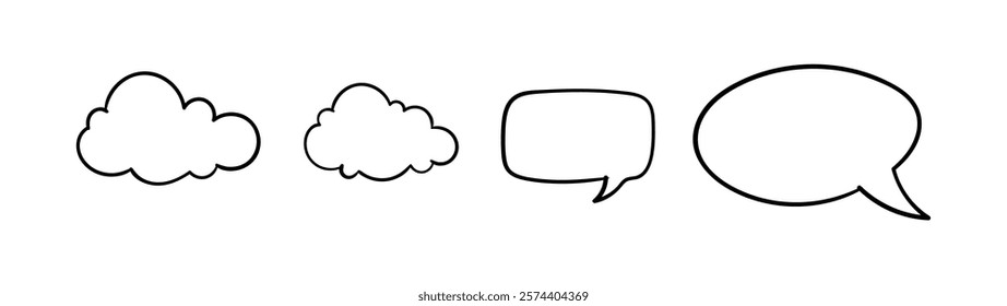 Collection of empty speech bubbles. Comic speech bubble.