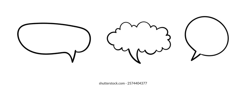 Collection of empty speech bubbles. Comic speech bubble.