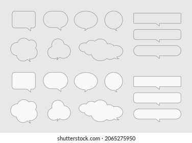 Collection of empty speech bubbles. Minimalistic style. Vector illustration.