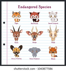 Collection of endangered animal species