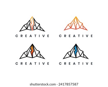 collection of energy peak logo mountain icons