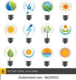 Collection Of Energy Vector Symbols Isolated On White Background. Graphic Design Editable For Your Design.