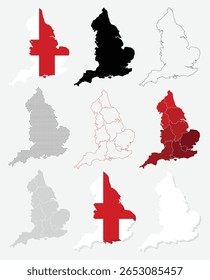 Coleção de Inglaterra Mapa Europa País