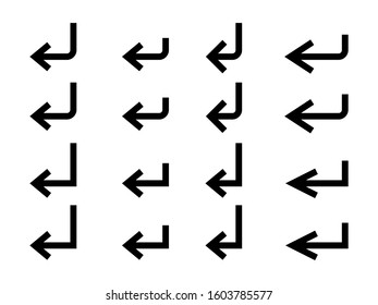Collection of enter icon vector illustrations. arrow icon set.