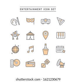 collection of entertainment line icons