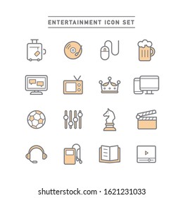 collection of entertainment line icons