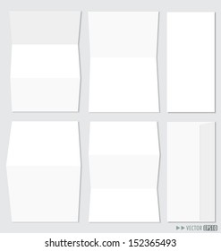 Collection of envelopes and white A4 papers, ready for your message. Vector illustration.