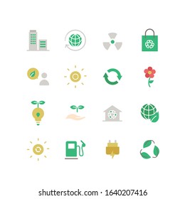 COLLECTION OF ENVIRONMENT FLAT ICONS