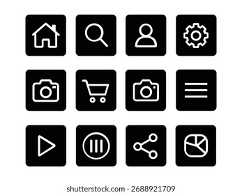 Colección de iconos de interfaz esenciales para Sitios web y aplicaciones móviles